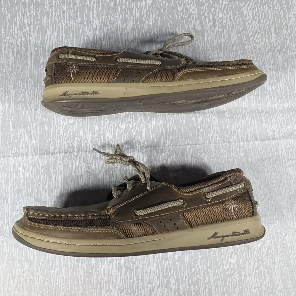 Margaritaville Gulf Stream Loafers MG1650B Mens 9.5 Tan Boat Dock Loafer Shoes